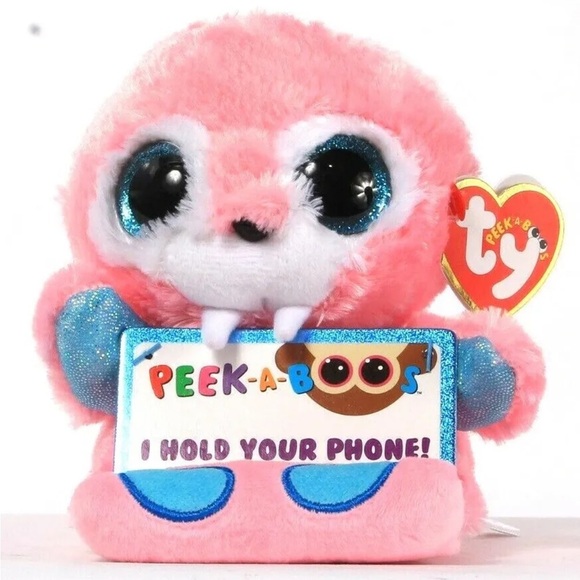 TY Peek A Boos Sailor the Pink Walrus Phone Holder with Tags Plush 2017 TySilk​​ - Picture 6 of 6